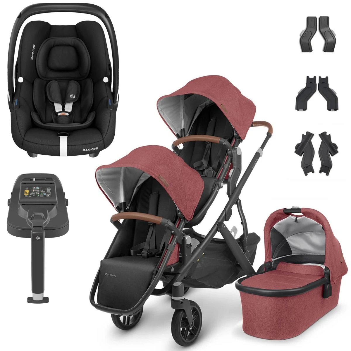 UPPAbaby VISTA V2 Double Maxi-Cosi Cabriofix I-Size Travel System - Lucy 3 UPPAbaby VISTA V2 Double Maxi-Cosi Cabriofix I-Size Travel System - Lucy
