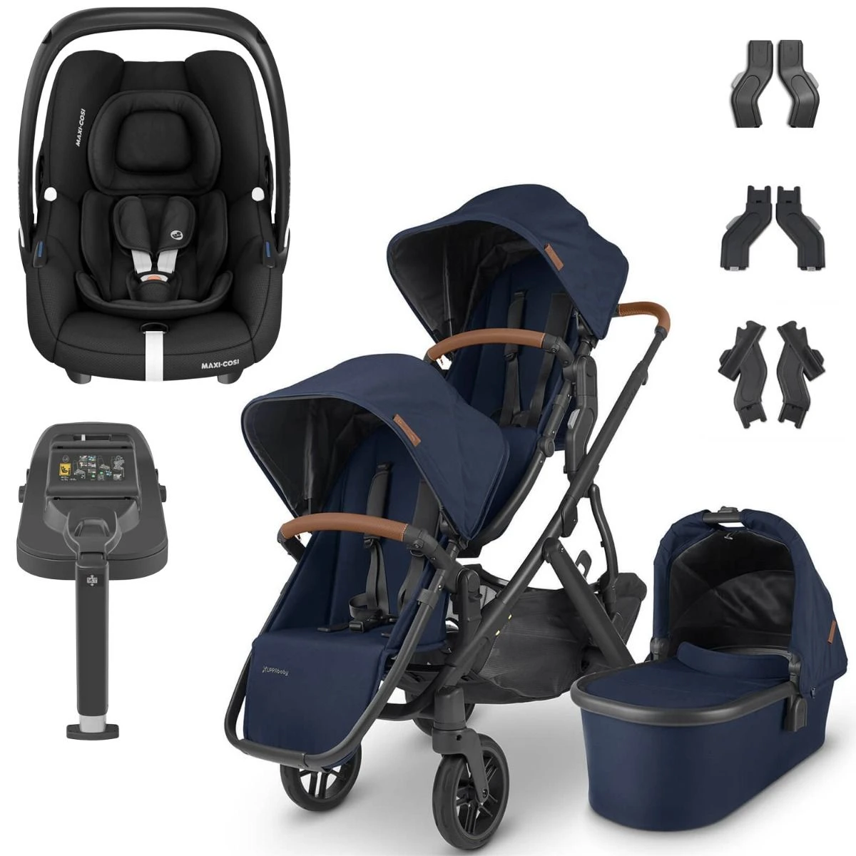 UPPAbaby VISTA V2 Double Maxi-Cosi Cabriofix I-Size Travel System - Noa 3 UPPAbaby VISTA V2 Double Maxi-Cosi Cabriofix I-Size Travel System - Noa