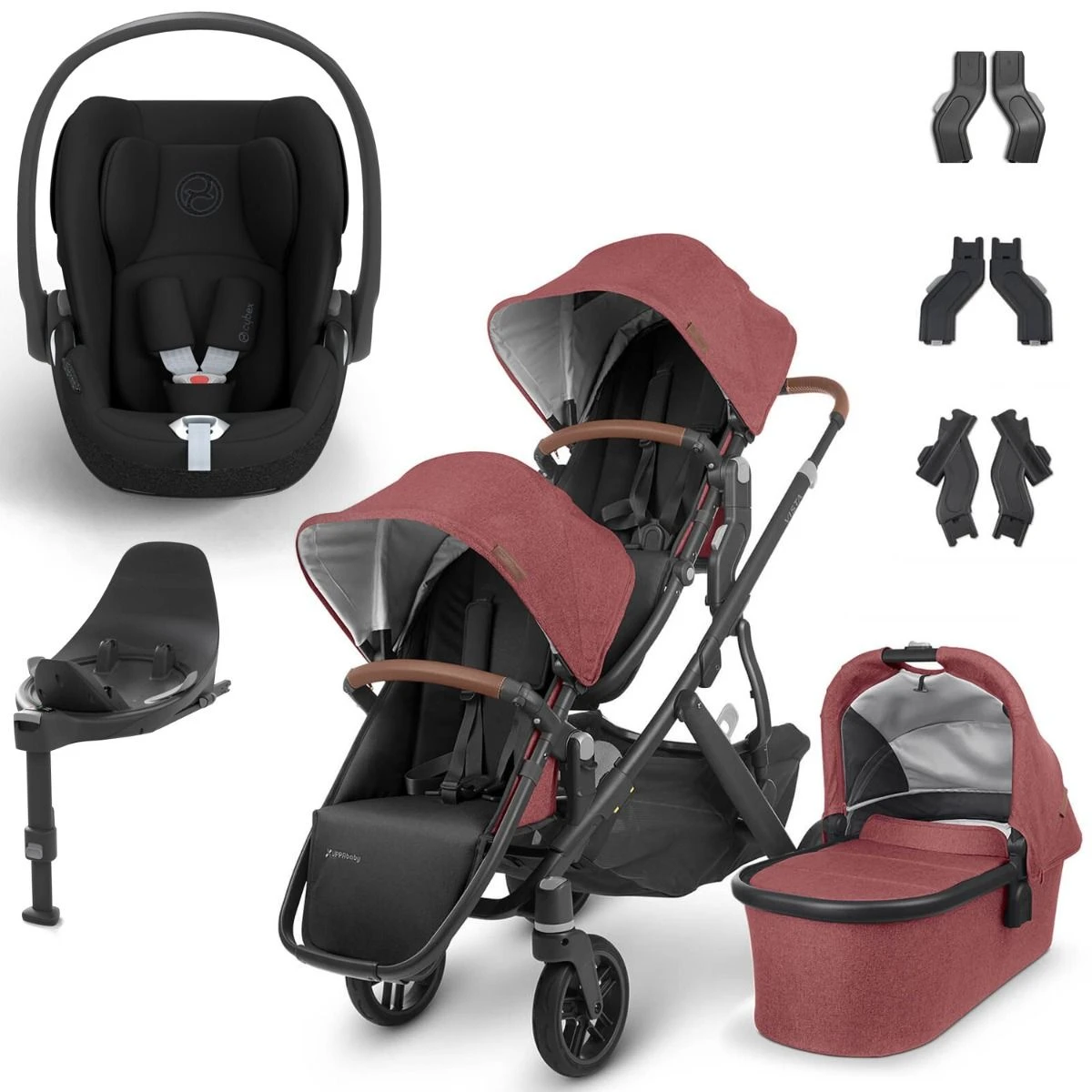 UPPAbaby VISTA V2 Double Cybex Cloud T Travel System - Lucy 3 UPPAbaby VISTA V2 Double Cybex Cloud T Travel System - Lucy