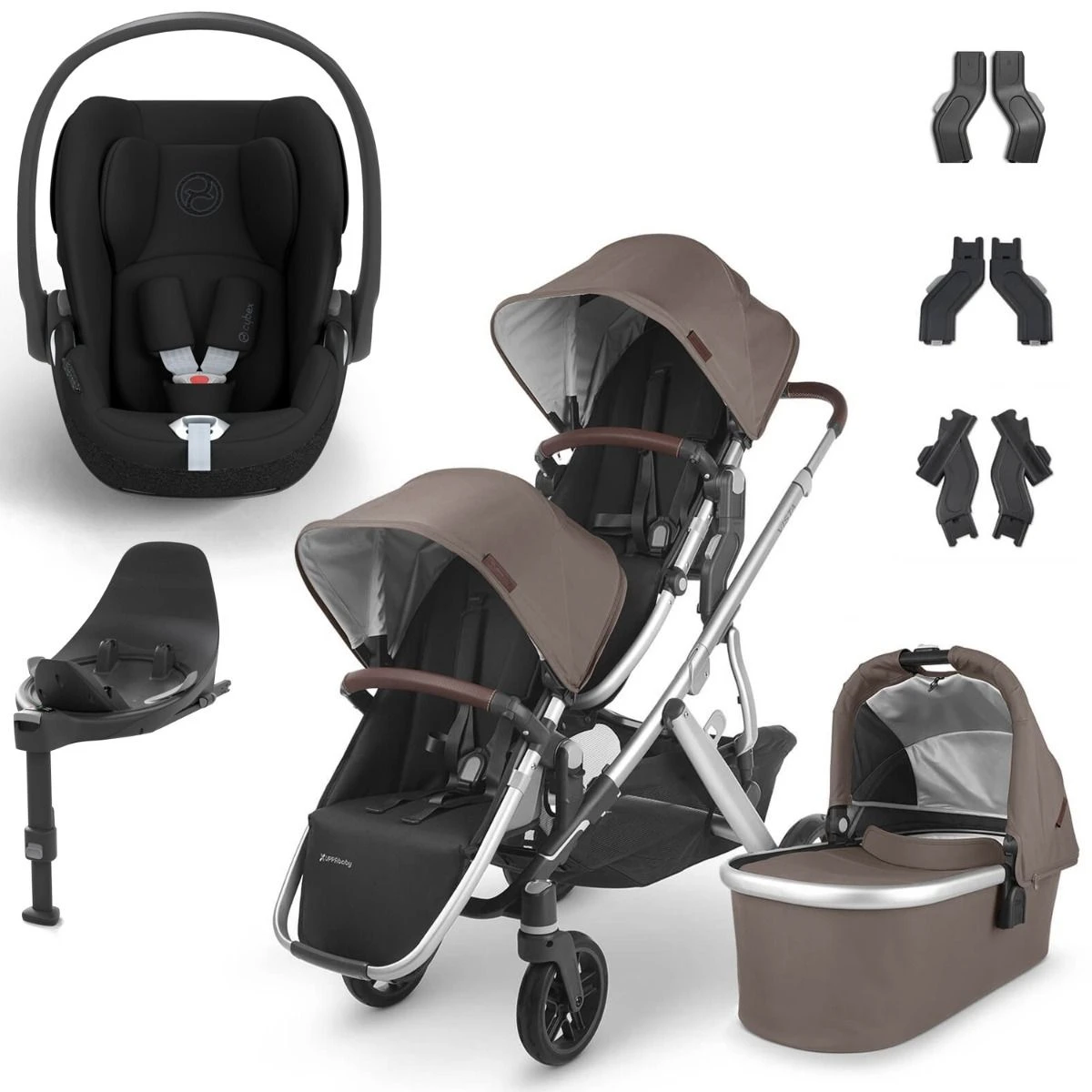 UPPAbaby VISTA V2 Double Cybex Cloud T Travel System - Theo 3 UPPAbaby VISTA V2 Double Cybex Cloud T Travel System - Theo