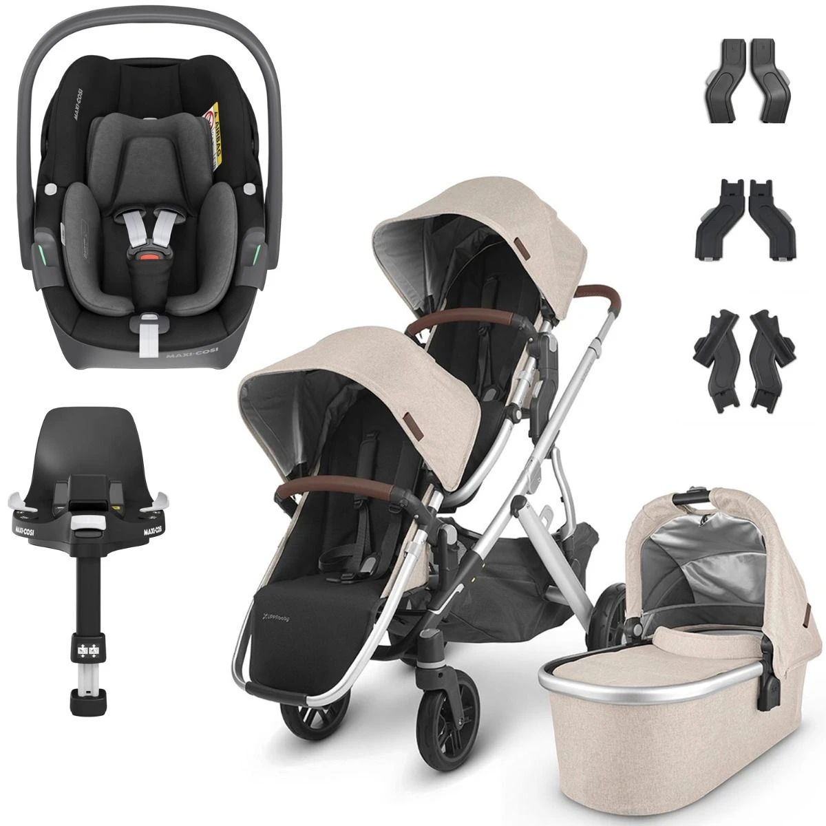 UPPAbaby VISTA V2 Double Maxi-Cosi Pebble 360 Travel System - Declan 3 UPPAbaby VISTA V2 Double Maxi-Cosi Pebble 360 Travel System - Declan
