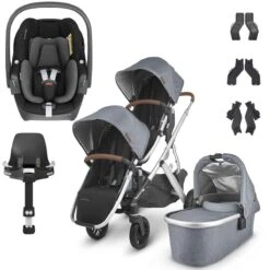 UPPAbaby VISTA V2 Double Maxi-Cosi Pebble 360 Travel System - Gregory