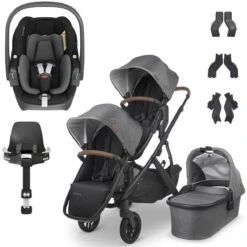 UPPAbaby VISTA V2 Double Maxi-Cosi Pebble 360 Travel System - Greyson