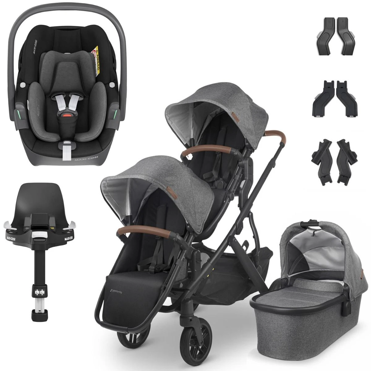 UPPAbaby VISTA V2 Double Maxi-Cosi Pebble 360 Travel System - Greyson 3 UPPAbaby VISTA V2 Double Maxi-Cosi Pebble 360 Travel System - Greyson