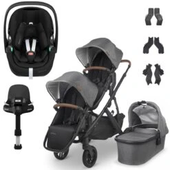 UPPAbaby VISTA V2 Double Maxi-Cosi Pebble 360 PRO Travel System - Greyson