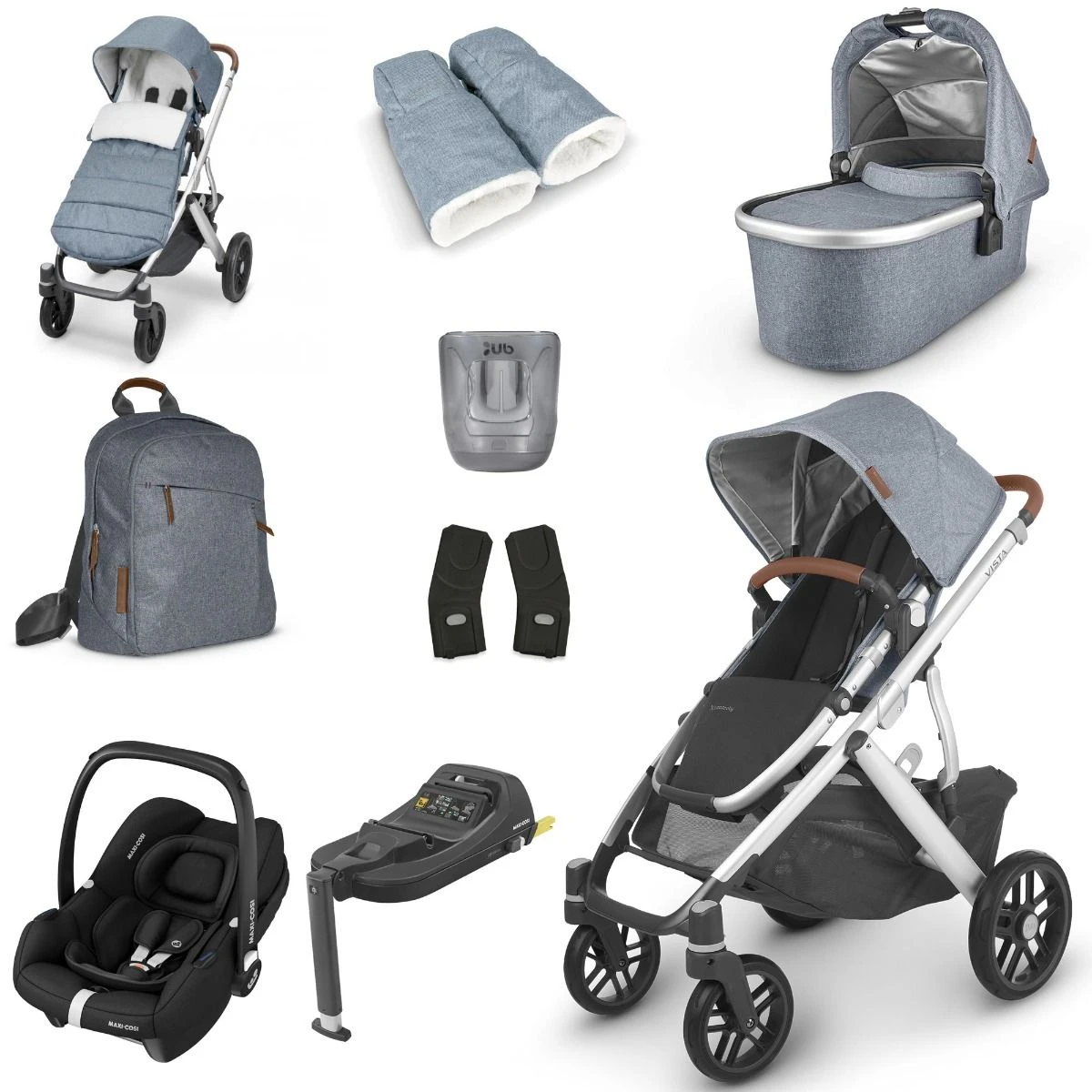 UPPAbaby VISTA V2 Luxury Travel System With Maxi-Cosi CabrioFix ISize - Gregory 3 UPPAbaby VISTA V2 Luxury Travel System With Maxi-Cosi CabrioFix ISize - Gregory