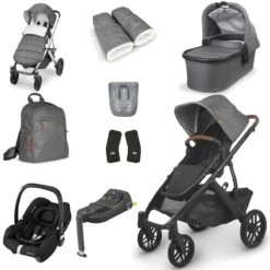 UPPAbaby VISTA V2 Luxury Travel System With Maxi-Cosi CabrioFix ISize - Greyson