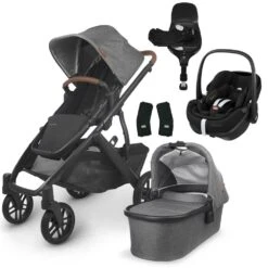 UPPAbaby VISTA V2 Travel System With Maxi-Cosi Pebble 360 PRO & Rotating IsoFix Base - Greyson