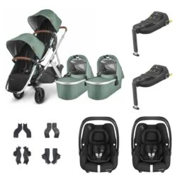 UPPAbaby VISTA V2 Twin Maxi-Cosi Cabriofix I-Size Travel System - Emmett