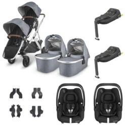 UPPAbaby VISTA V2 Twin Maxi-Cosi Cabriofix I-Size Travel System - Gregory