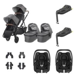 UPPAbaby VISTA V2 Twin Maxi-Cosi Cabriofix I-Size Travel System - Greyson