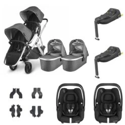 UPPAbaby VISTA V2 Twin Maxi-Cosi Cabriofix I-Size Travel System - Jordan