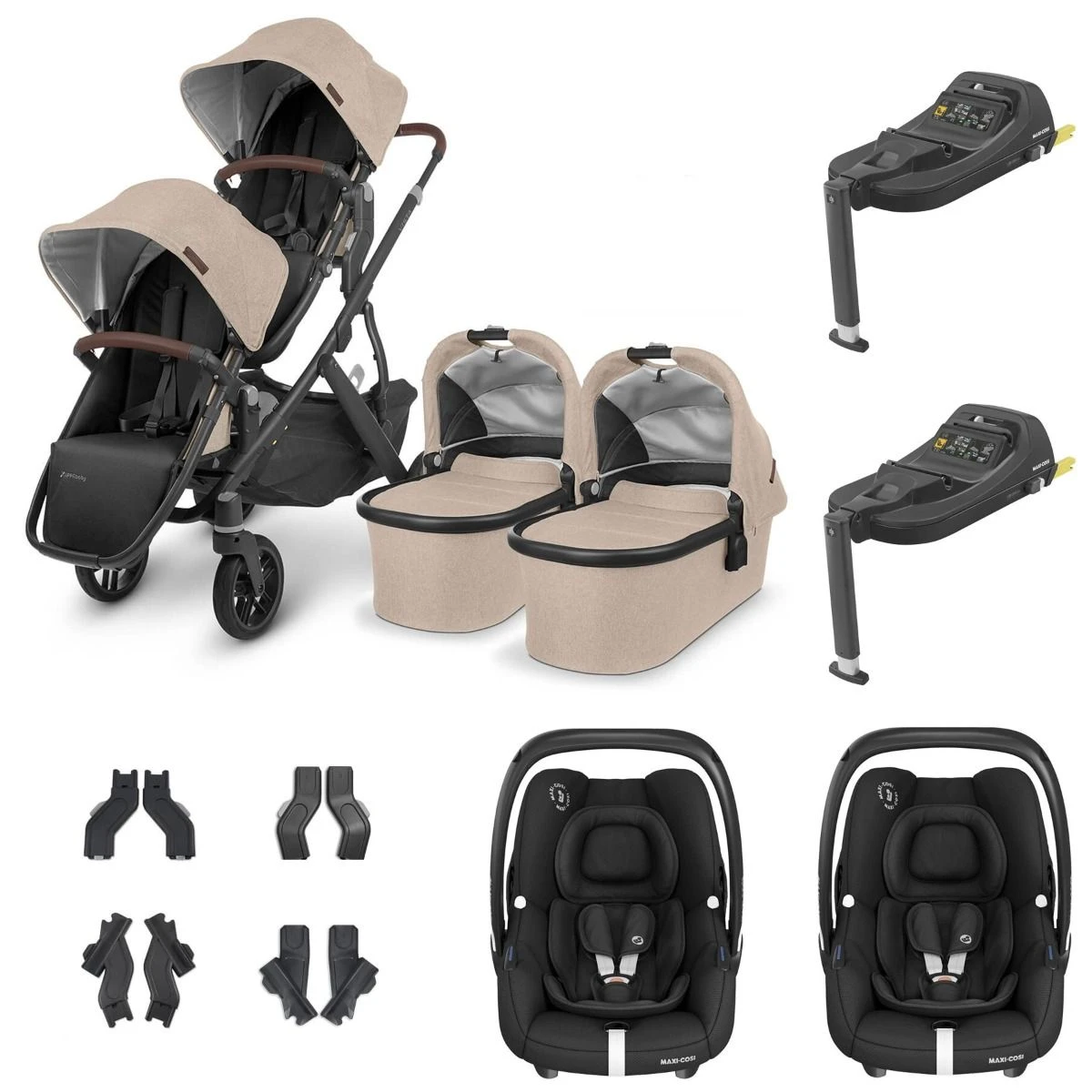 UPPAbaby VISTA V2 Twin Maxi-Cosi Cabriofix I-Size Travel System - Liam 3 UPPAbaby VISTA V2 Twin Maxi-Cosi Cabriofix I-Size Travel System - Liam