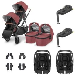 UPPAbaby VISTA V2 Twin Maxi-Cosi Cabriofix I-Size Travel System - Lucy
