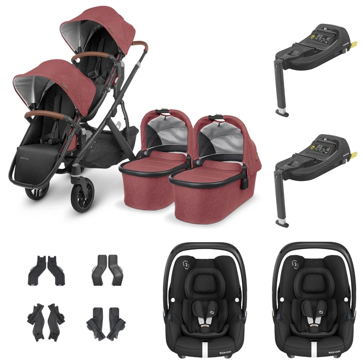 UPPAbaby VISTA V2 Twin Maxi-Cosi Cabriofix I-Size Travel System - Lucy 3 UPPAbaby VISTA V2 Twin Maxi-Cosi Cabriofix I-Size Travel System - Lucy