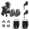 UPPAbaby VISTA V2 Twin Cybex Cloud T Travel System - Greyson -Baby Products Store uppababy vista v2 twin cloud t and base greyson