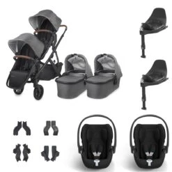 UPPAbaby VISTA V2 Twin Cybex Cloud T Travel System - Greyson