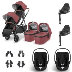 UPPAbaby VISTA V2 Twin Cybex Cloud T Travel System - Lucy