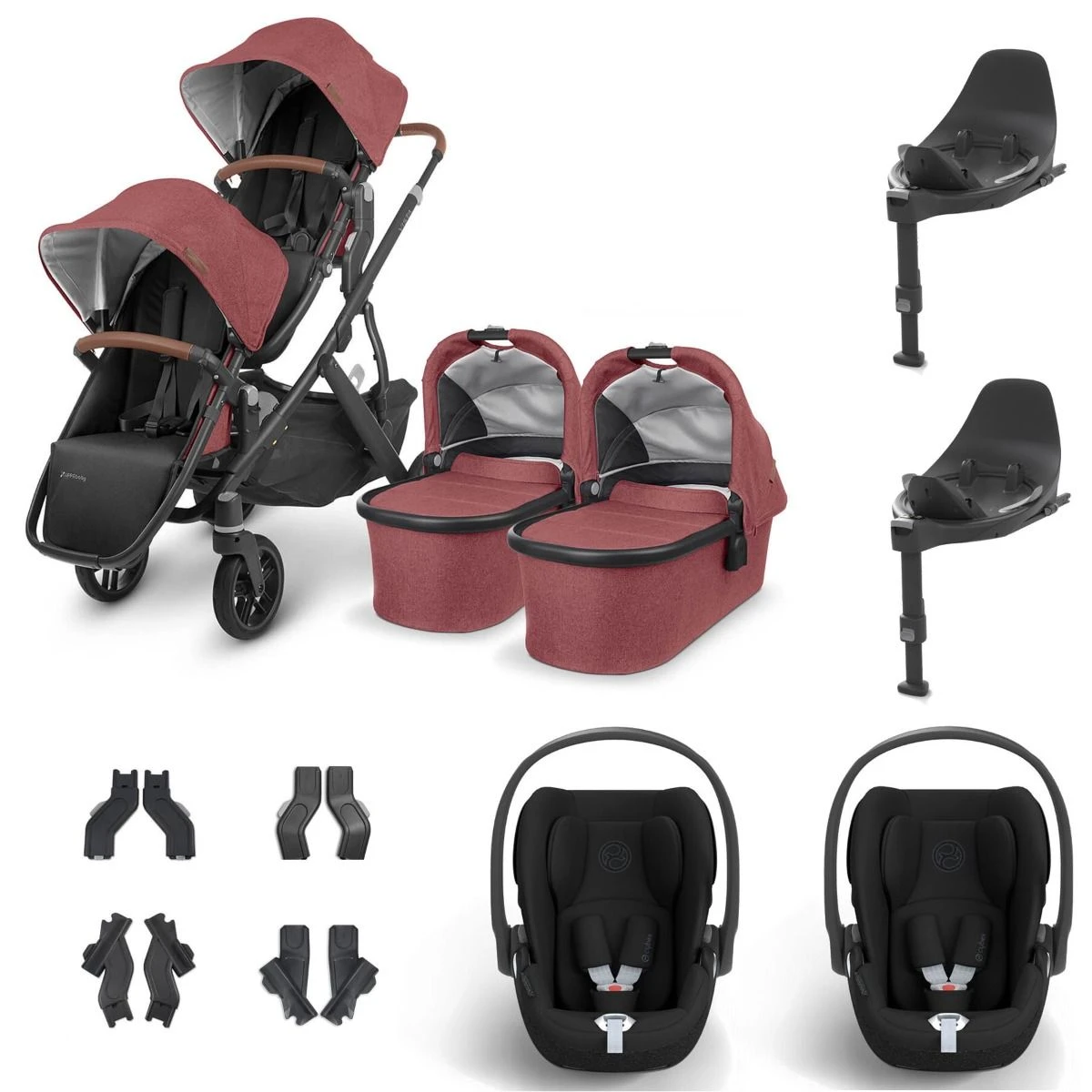 UPPAbaby VISTA V2 Twin Cybex Cloud T Travel System - Lucy 3 UPPAbaby VISTA V2 Twin Cybex Cloud T Travel System - Lucy