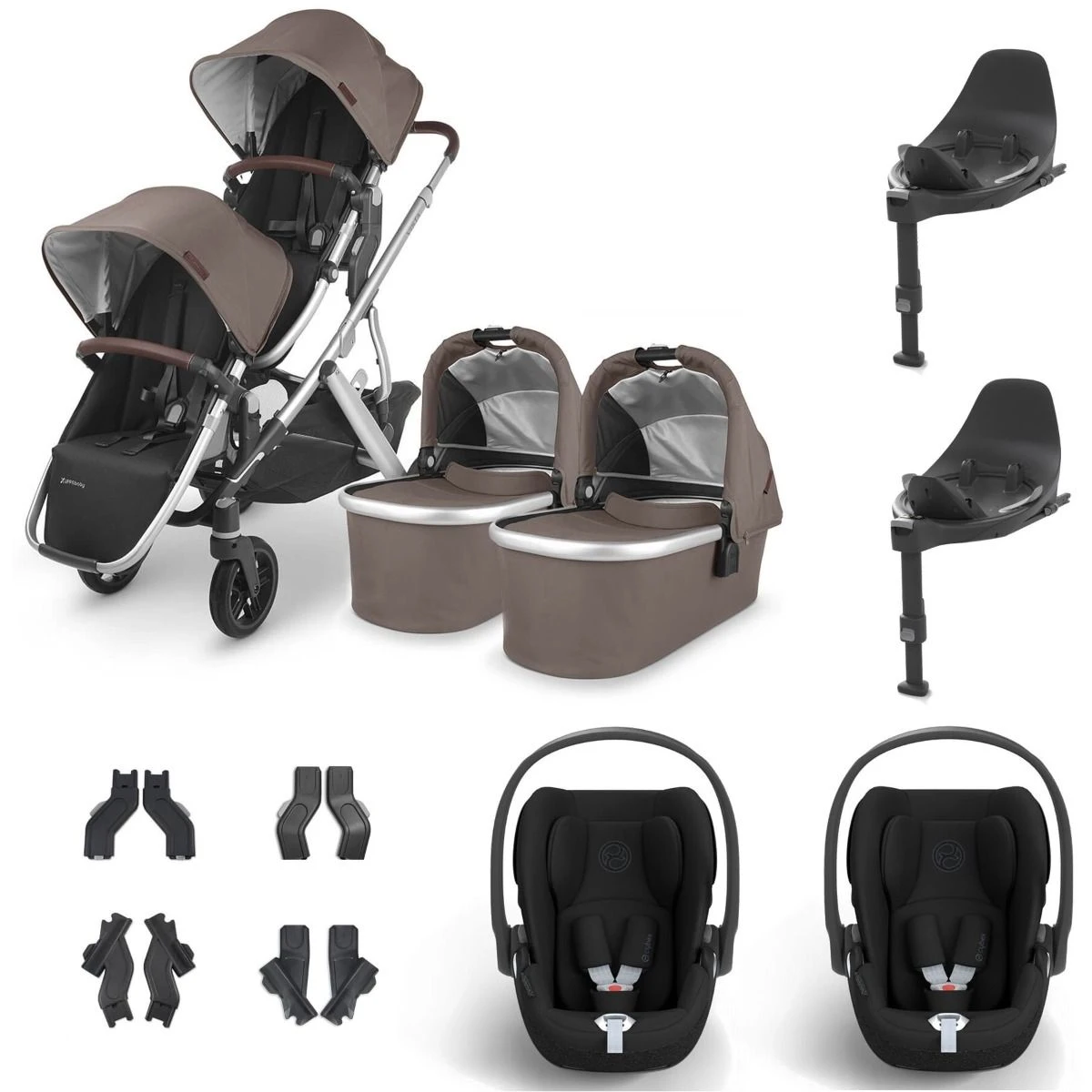 UPPAbaby VISTA V2 Twin Cybex Cloud T Travel System - Theo 3 UPPAbaby VISTA V2 Twin Cybex Cloud T Travel System - Theo