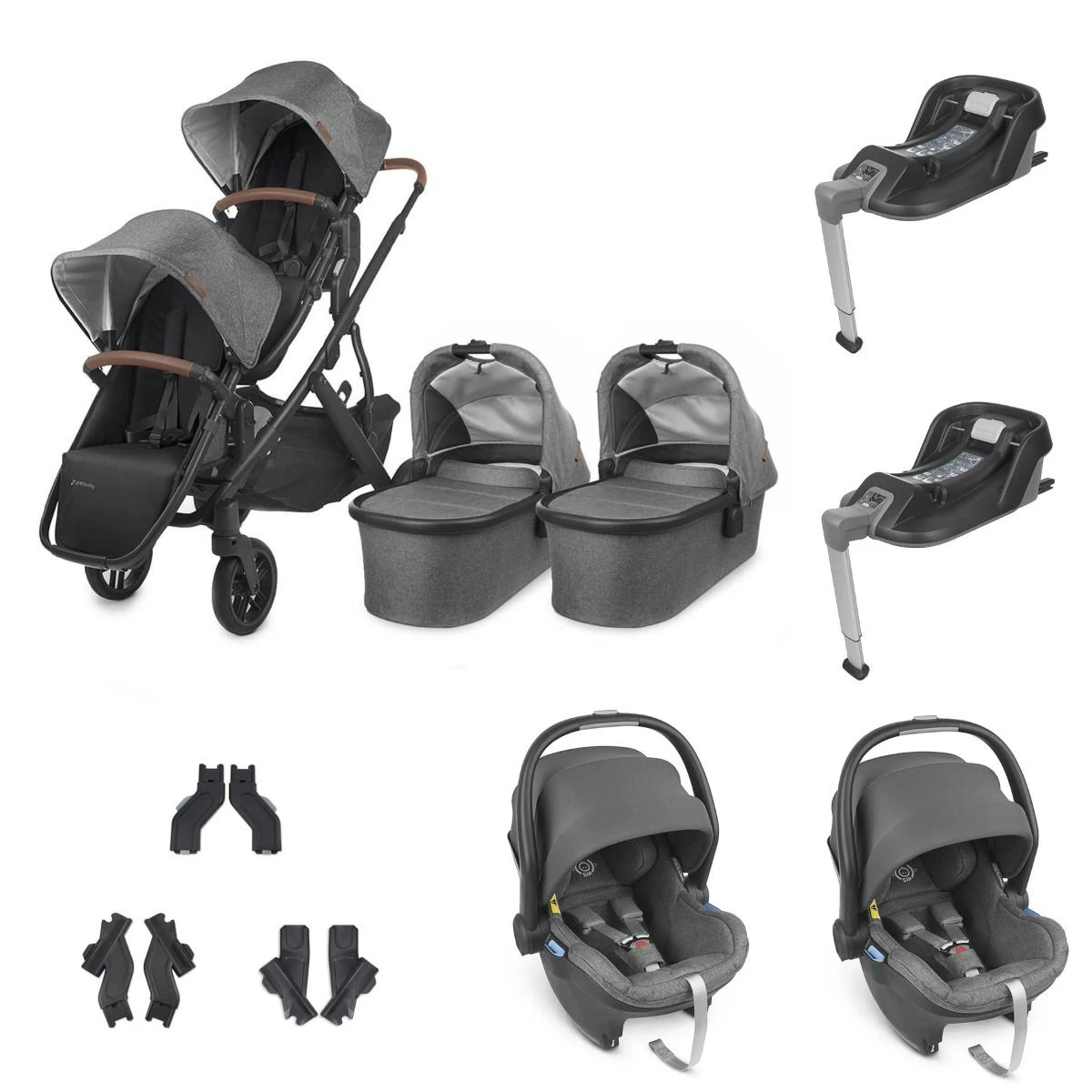 UPPAbaby VISTA V2 Twin Mesa I-Size Travel System - Greyson 3 UPPAbaby VISTA V2 Twin Mesa I-Size Travel System - Greyson