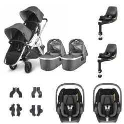 UPPAbaby VISTA V2 Twin Maxi-Cosi Pebble 360 Travel System - Jordan