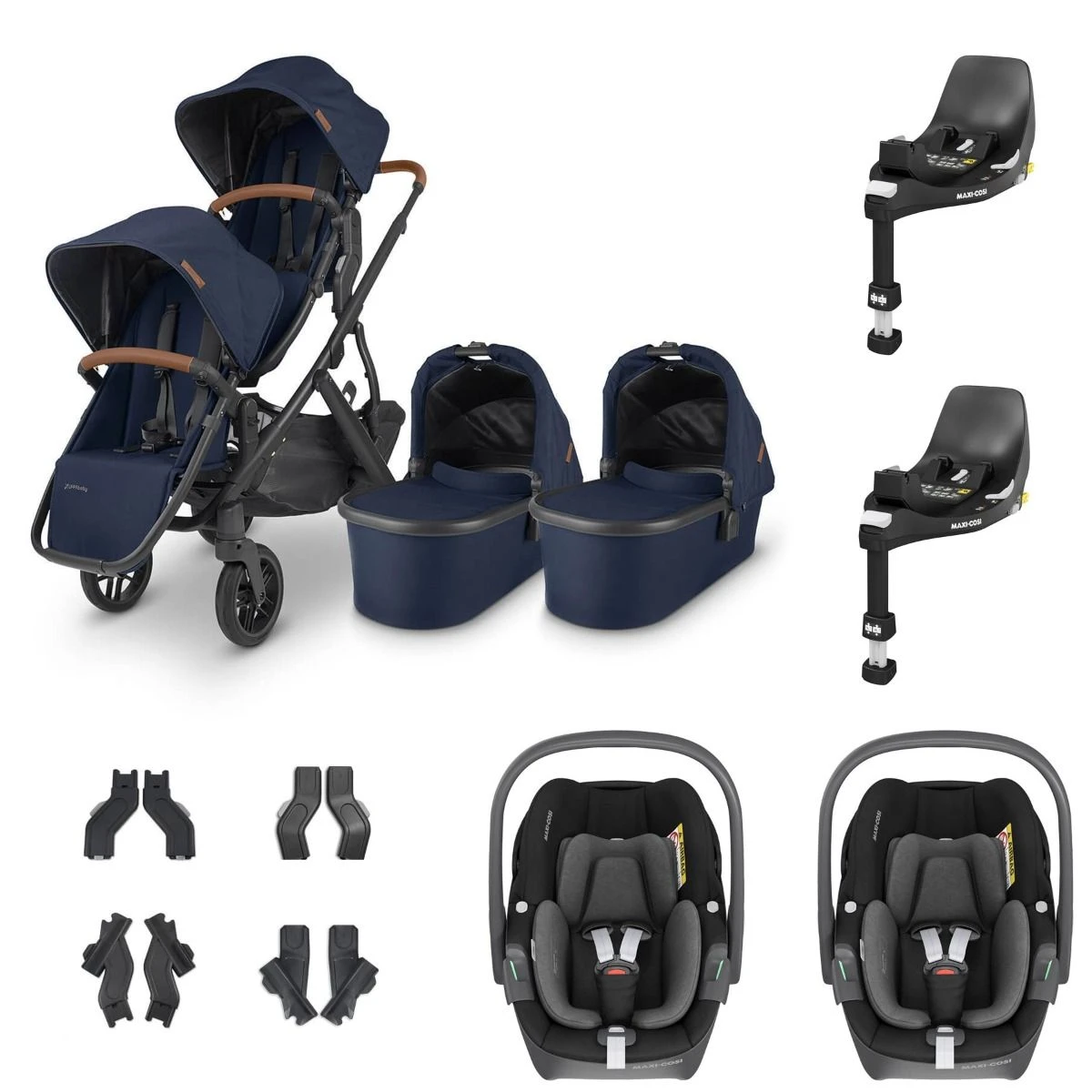UPPAbaby VISTA V2 Twin Maxi-Cosi Pebble 360 Travel System - Noa 3 UPPAbaby VISTA V2 Twin Maxi-Cosi Pebble 360 Travel System - Noa