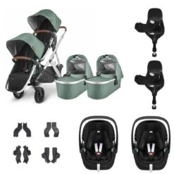 UPPAbaby VISTA V2 Twin Maxi-Cosi Pebble 360 PRO Travel System - Emmett
