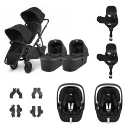 UPPAbaby VISTA V2 Twin Maxi-Cosi Pebble 360 PRO Travel System - Jake