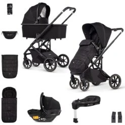 Venicci Empire Complete Travel System Bundle + Isofix Base - Ultra Black