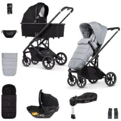 Venicci Empire Complete Travel System Bundle + Isofix Base - Urban Grey
